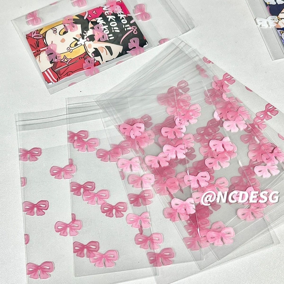 原创蝴蝶结自粘袋小卡自封