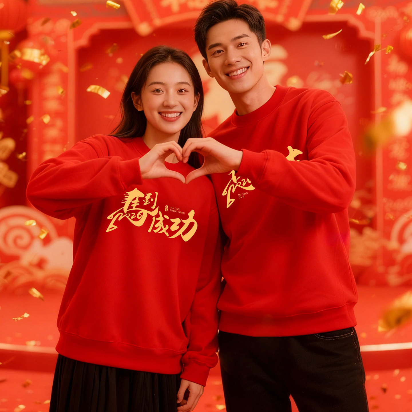 年会开门红卫衣定制团体演出服装