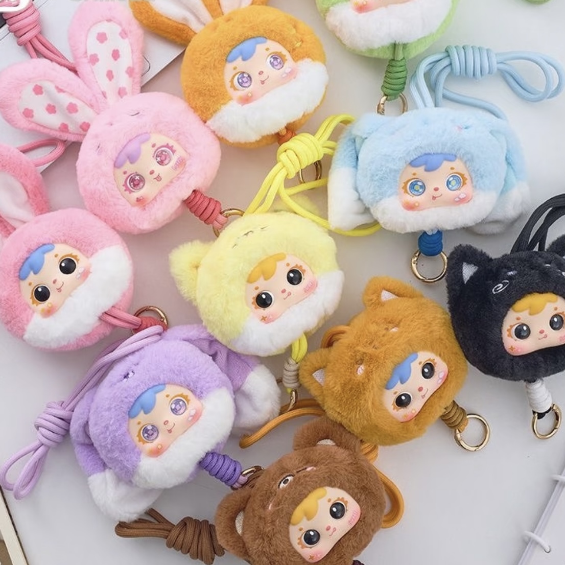 包邮Samuel三小毛萌宠乐园手机挂绳毛绒盲盒潮玩可爱玩偶礼物