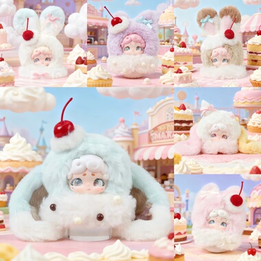 LuckyDeerNai晚安小兔绒绒冰系列毛绒挂件甜品王国流沙眼可爱潮玩