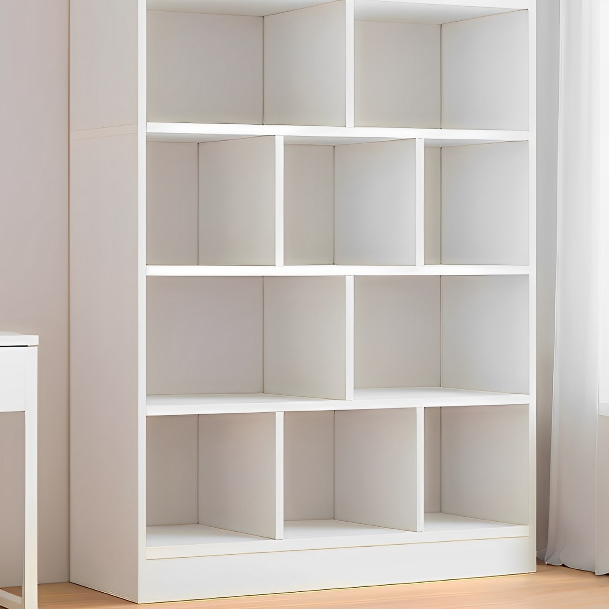 书架落地置物架格子柜客厅一体靠墙分层收纳储物柜子学生家用书柜