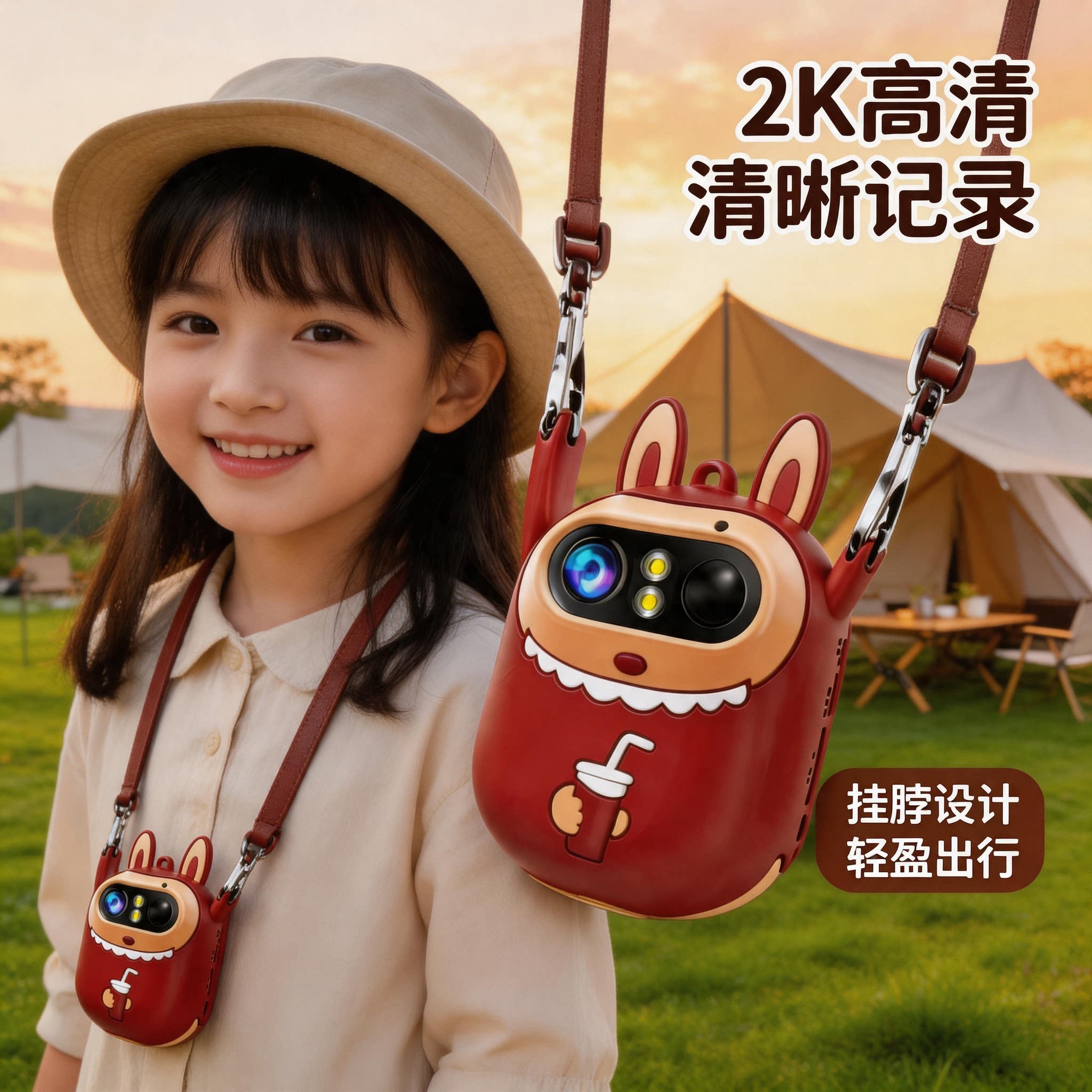 可挂脖轻便式室内双用摄像头