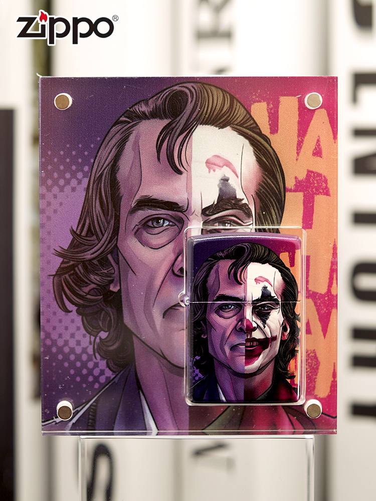 Zippo打火机亚克力水晶盒小丑