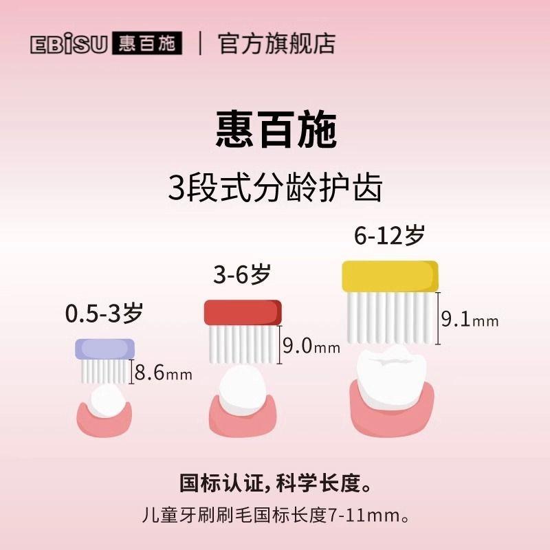 惠百施儿童软毛牙刷丨0到1-2-3-6-12岁以上婴幼儿宝宝口腔清洁器
