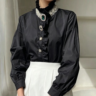 2026春夏新款衬衫上衣女漏锁骨心机性感设计时尚洋气小众衬衣女装