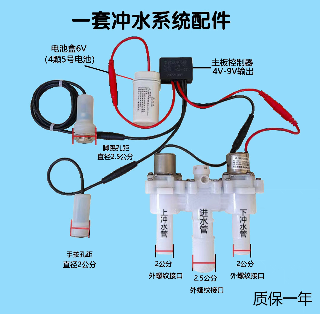 脉冲马桶主板控制器电磁阀半自动马桶配件全套脉冲