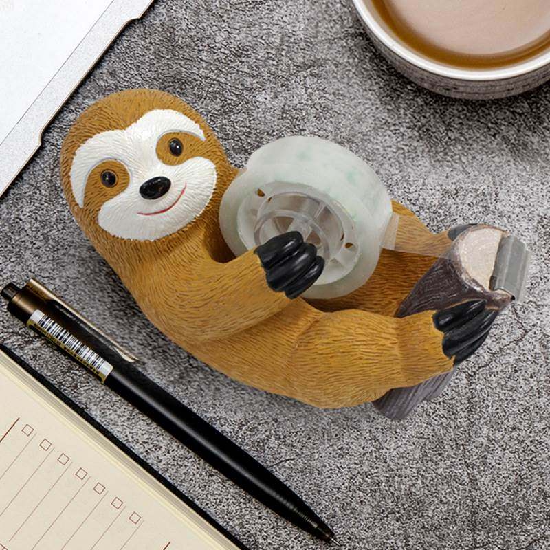 跨境新品树懒胶带切割器可爱文具树脂胶带座饰品摆件便携式胶纸机