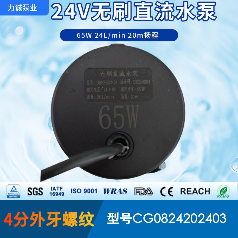 力诚泵业CG0824202403直流无刷DC24V冷水机65W4分螺纹扬程20M水泵
