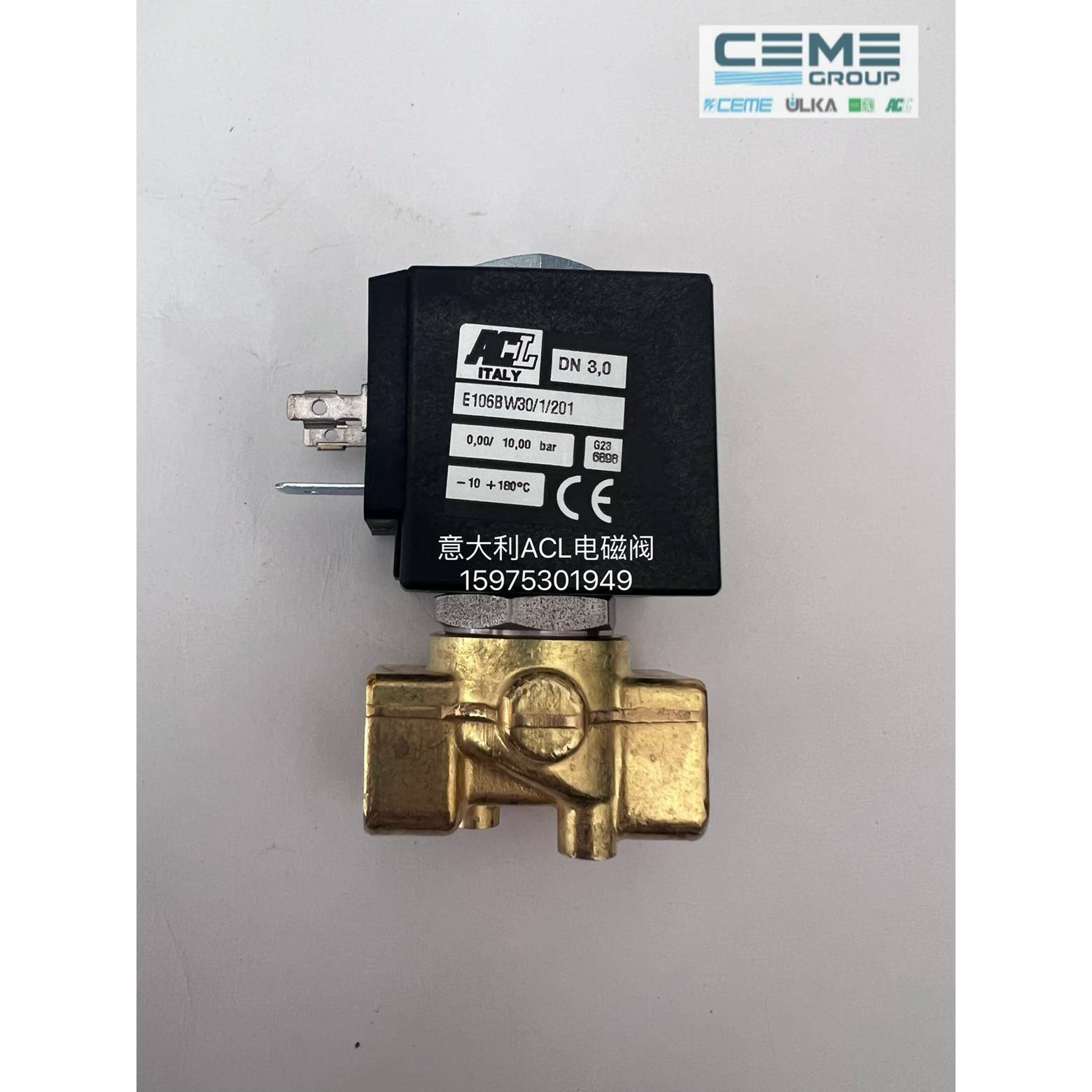 意大利原装进口ACL电磁阀E106BW30/1/201 TYPE201 2分高温蒸汽阀