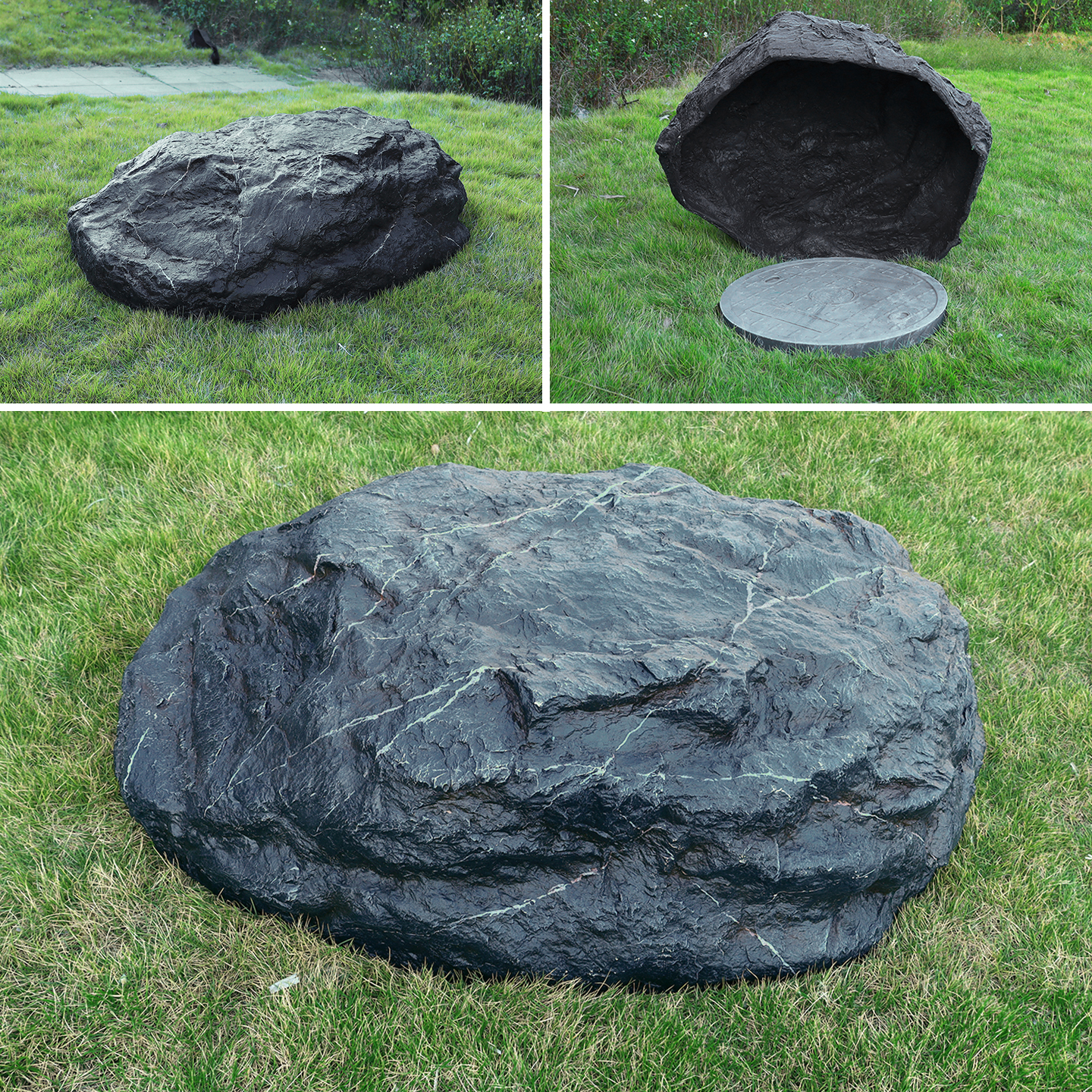 井盖消防栓遮挡空心假石头装饰品