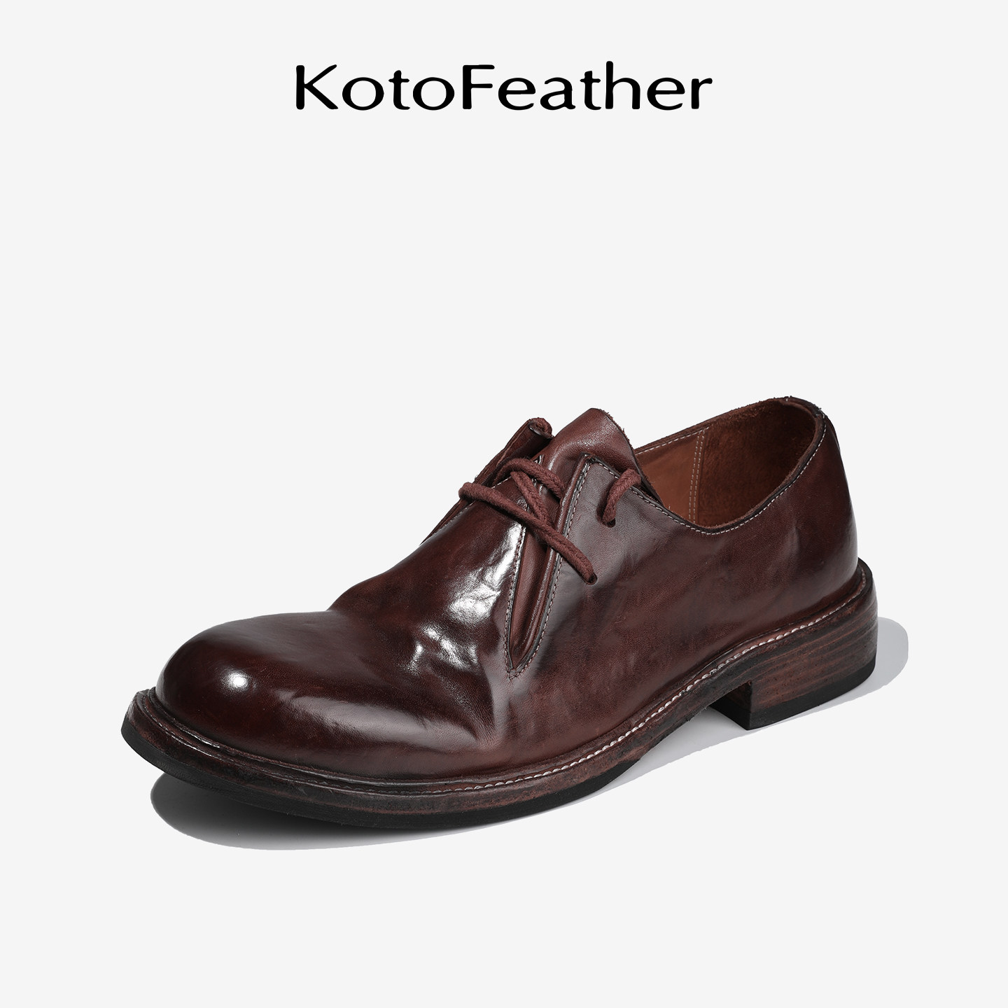 珡羽KotoFeather 固特异马皮德比鞋英伦复古透气男鞋休闲皮鞋新款