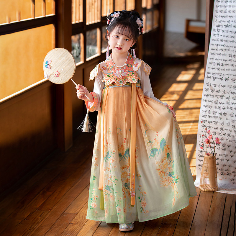 女童汉服中秋仙女古装女宝宝儿童儒裙仙气超仙古风小公主连衣裙