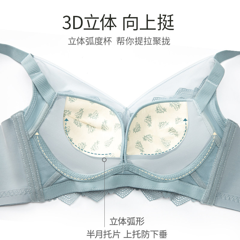 内衣女夏季小胸聚拢文胸不空杯无钢圈A-C杯性感蕾丝内衣薄款