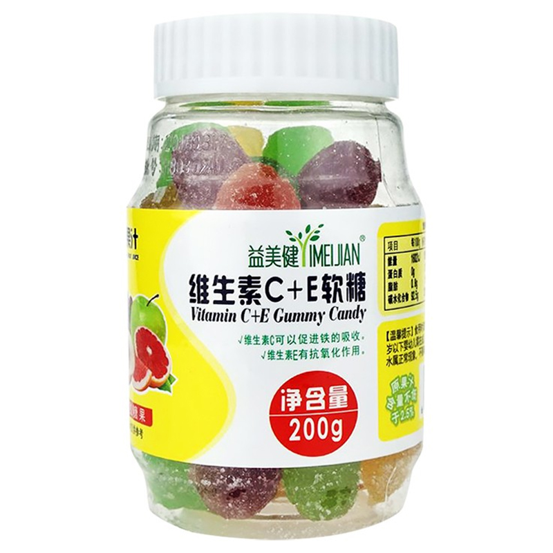 益美健益体健维生素VC+钙多种维生素加矿DHAC+E软糖200g