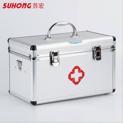 苏宏医用药箱家用大容量铝合金医疗急救箱医护多层药品应急16寸