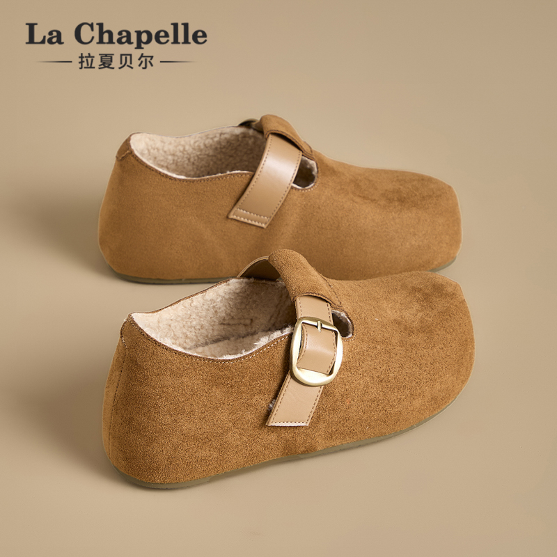拉夏贝尔厚底加绒勃肯鞋