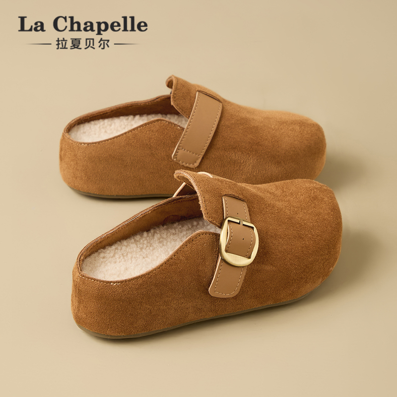 拉夏贝尔厚底加绒勃肯鞋