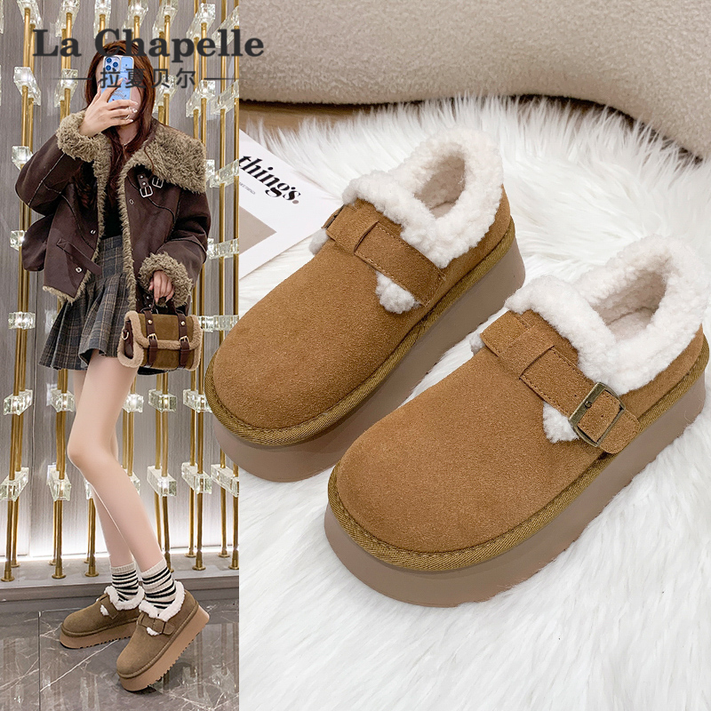 拉夏贝尔棉鞋女雪地靴子女