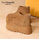 短靴棉鞋 厚底马丁靴爆款 子 新款 拉夏贝尔雪地靴女加绒加厚2025冬季