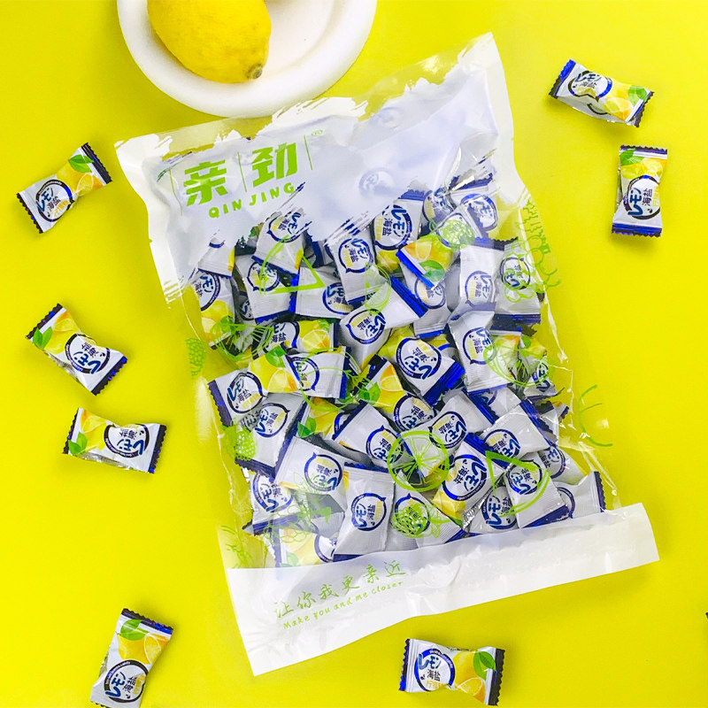 亲劲海盐咸柠檬糖水果味硬糖酸甜解腻网红休闲办公室零食独立包装