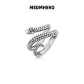 S925银指环鬼灭之刃同款 蛇柱指环个性 戒指开口可调七夕礼物送男友