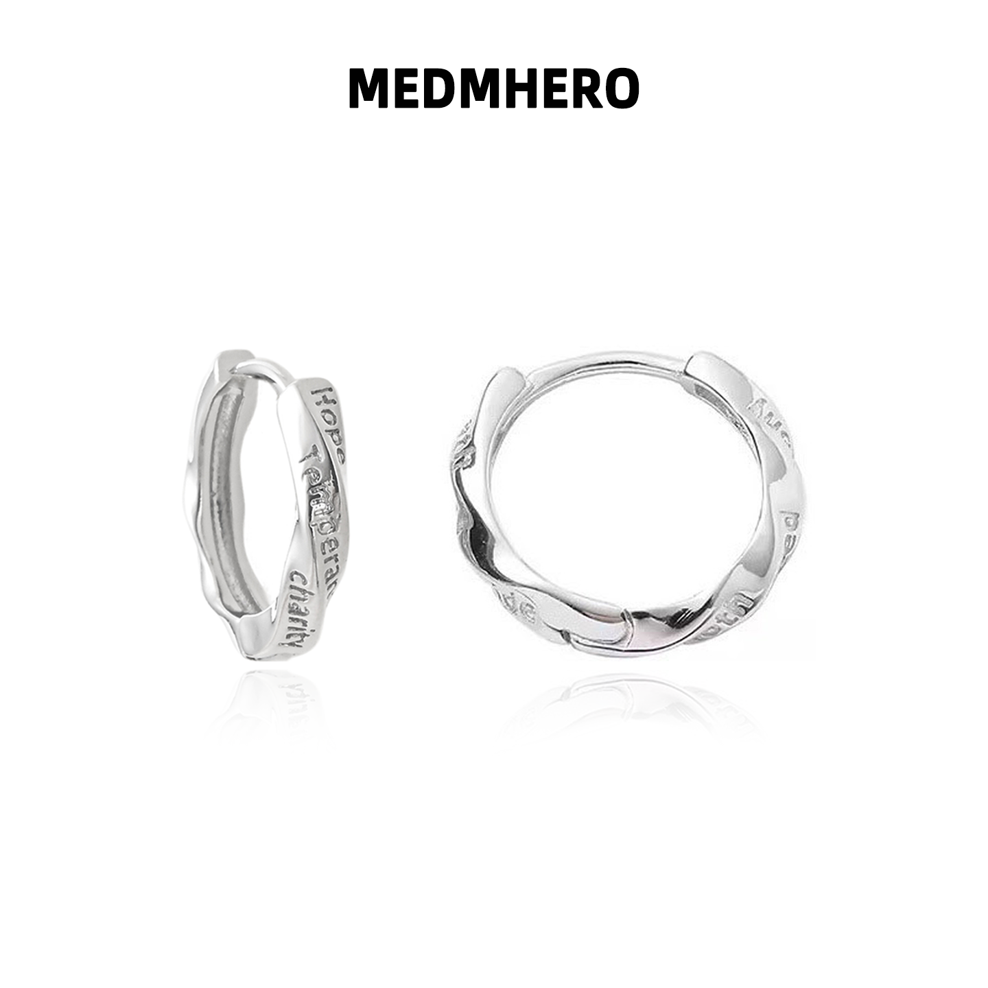 莫比乌斯男英文字母高级百搭耳环