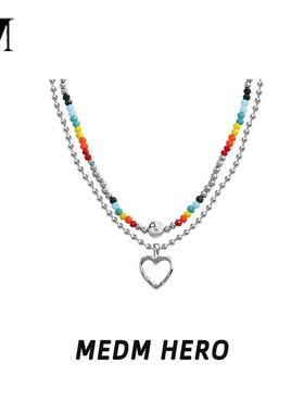 MEDMHERO彩虹水晶串珠笑脸项链