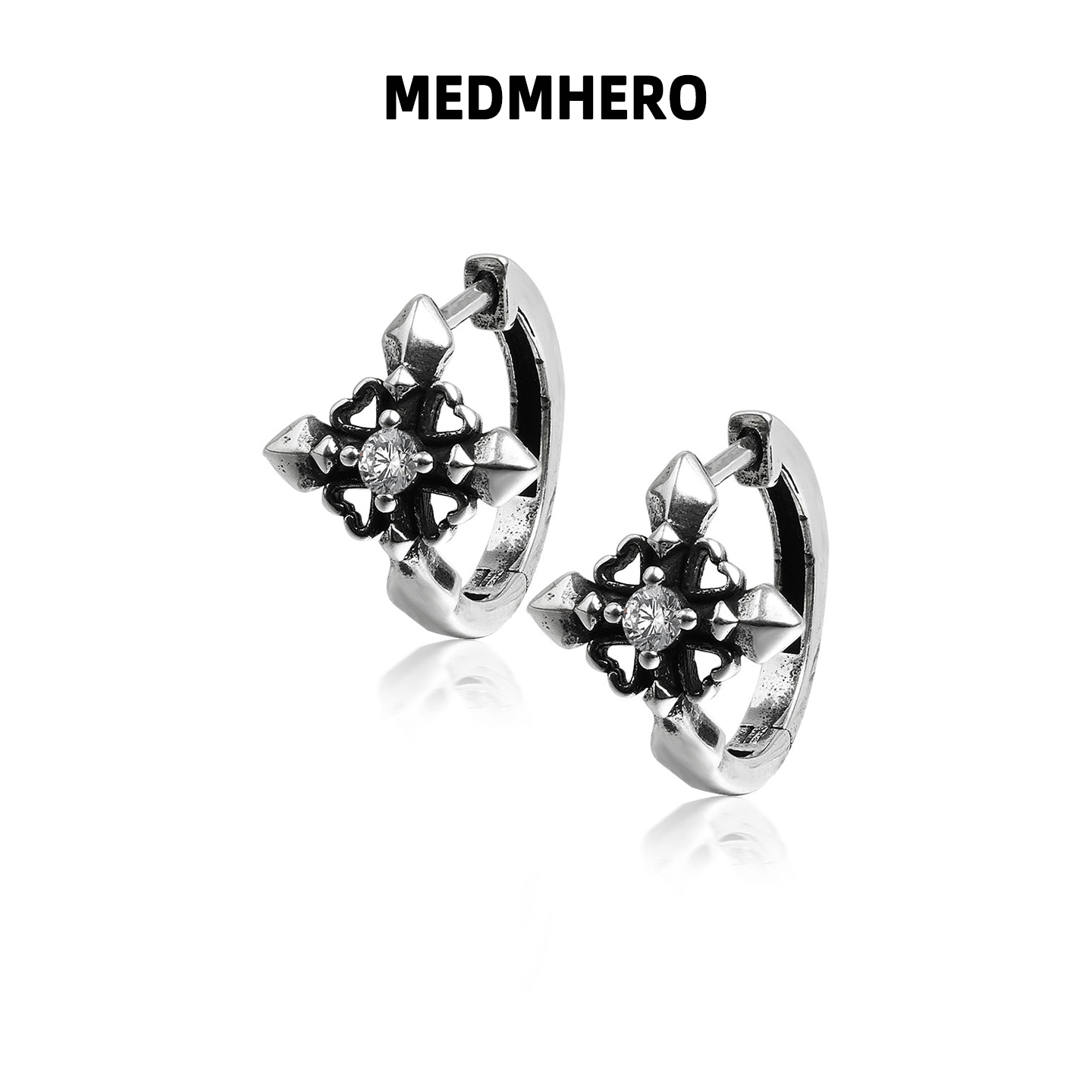 复古鸢尾花十字花个性秋冬耳环