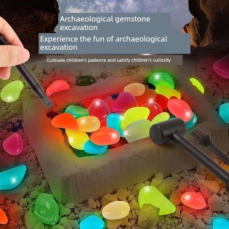 考古挖掘玩具恐龙蛋考古挖掘挖掘考古玩具宝石水晶儿童挖掘石膏挖