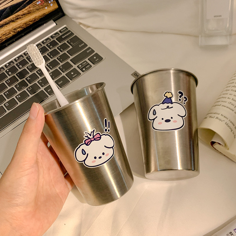 可爱卡通304不锈钢情侣高颜值牙刷儿童简约漱口杯创意洗漱杯牙缸,家装主材,牙刷牙杯架/漱口杯,淘宝优惠券,粉丝福利购,淘宝优惠卷