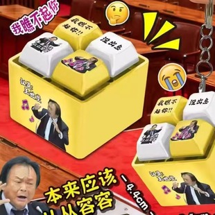 抖音爆款从从容容语录发音发光钥匙扣解压按键朋友趣味搞怪钥匙扣