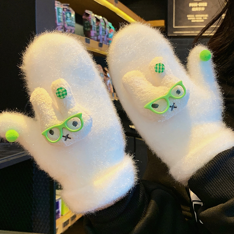 米菲兔幸运草绿色手套