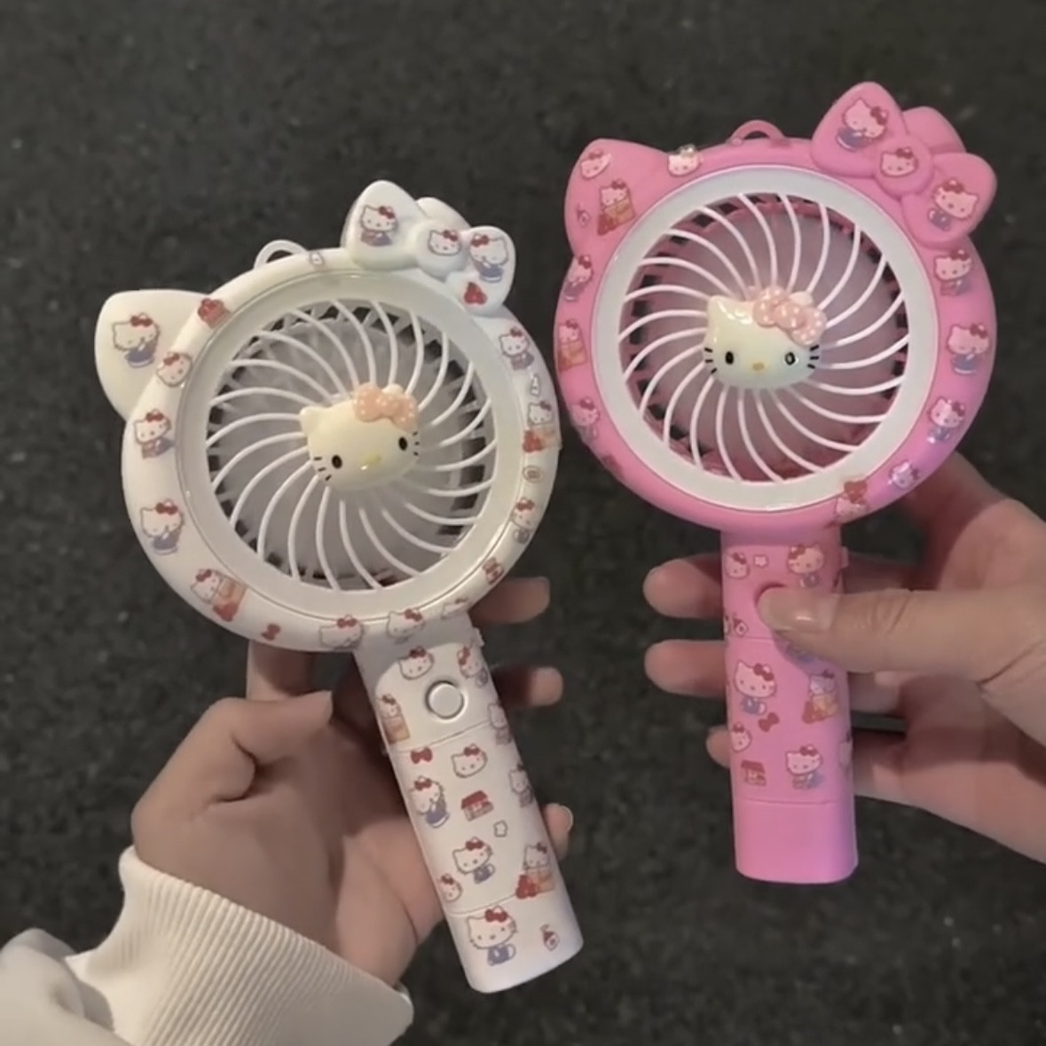 卡通可爱kitty猫手持小风扇usb充电迷你小风扇便携学生随身电风扇