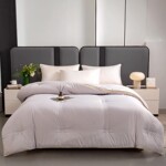 玉芙妮家纺贡缎提花大豆纤维黄金丝被单双人被子被芯送皮革包装