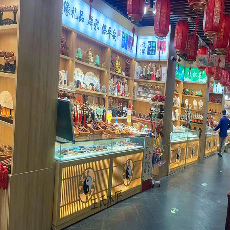 实木珠宝展示柜翡翠玉石蜜蜡玻璃柜台古玩茶叶展柜陈列柜整店定制