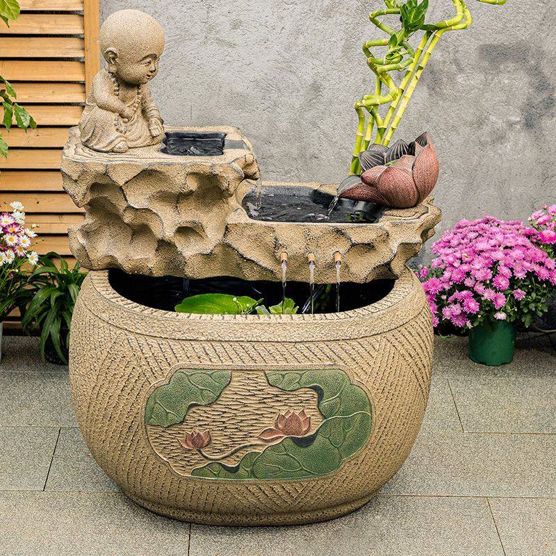 中式流水摆件户外庭院喷泉循环水景观鱼池室外院子鱼缸造景装饰品