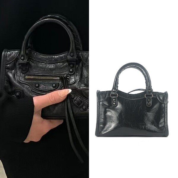 春夏款柳钉机车包26新款酷飒辣妹爆裂纹羊皮包迷你斜挎手提腋下包