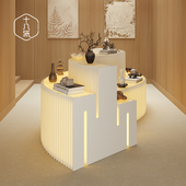 十八纸展示柜产品展架展会陈列货架门店展示架展台置物架发光阶梯