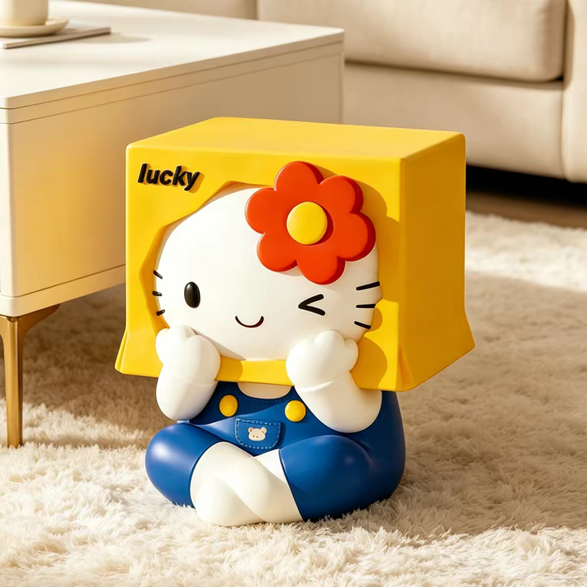 HelloKitty猫咪大型客厅电视柜落地边几托盘装饰品乔迁新居摆件