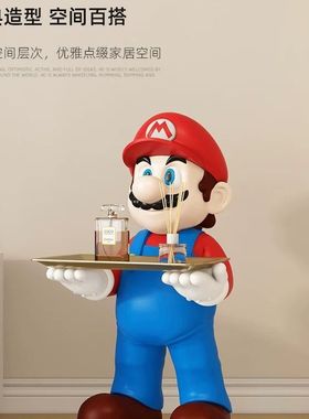 创意超级马里奥客厅大型落地摆件家居电视柜装饰潮玩手办公仔大号