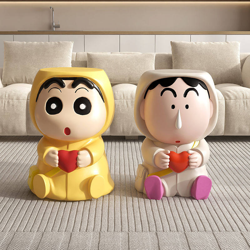 轻奢高级感蜡笔小新换鞋凳入户门口进门家用小凳子矮凳茶几沙发凳,家居饰品,落地摆件,淘宝优惠券,粉丝福利购,淘宝优惠卷