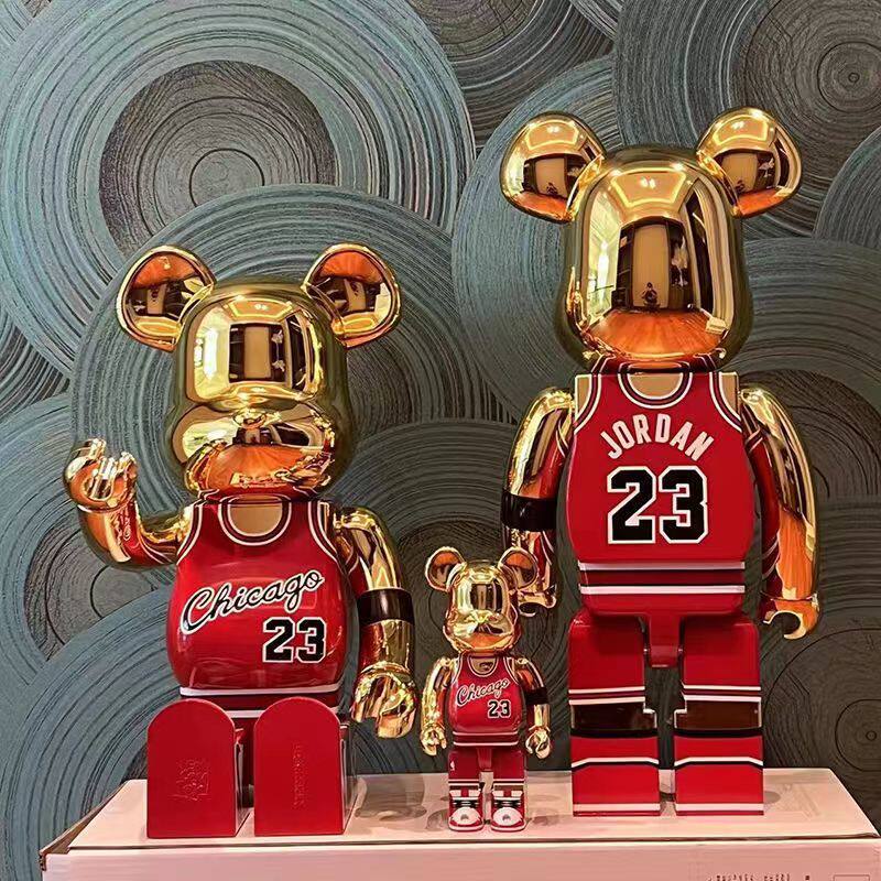 bearbrick熊400%客厅桌面摆件暴力熊乔丹球星23号潮玩手办积木熊