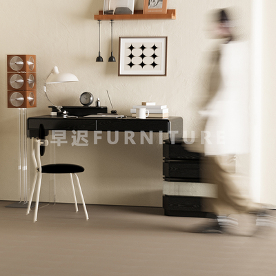 早迟法式中古风全实木梳妆台