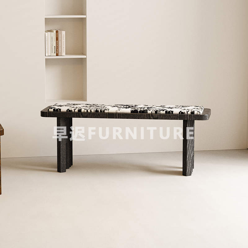 早迟中古风实木长条凳