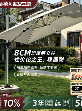 【8CM杆】户外庭院遮阳伞大理石