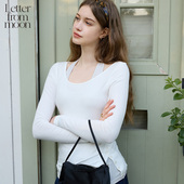徐若晗同款 修身 Letter from moon挂脖叠穿上衣2025新款 长袖