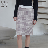 from moon格纹中长款 包臀裙2024秋季 Letter 新款 半身裙女