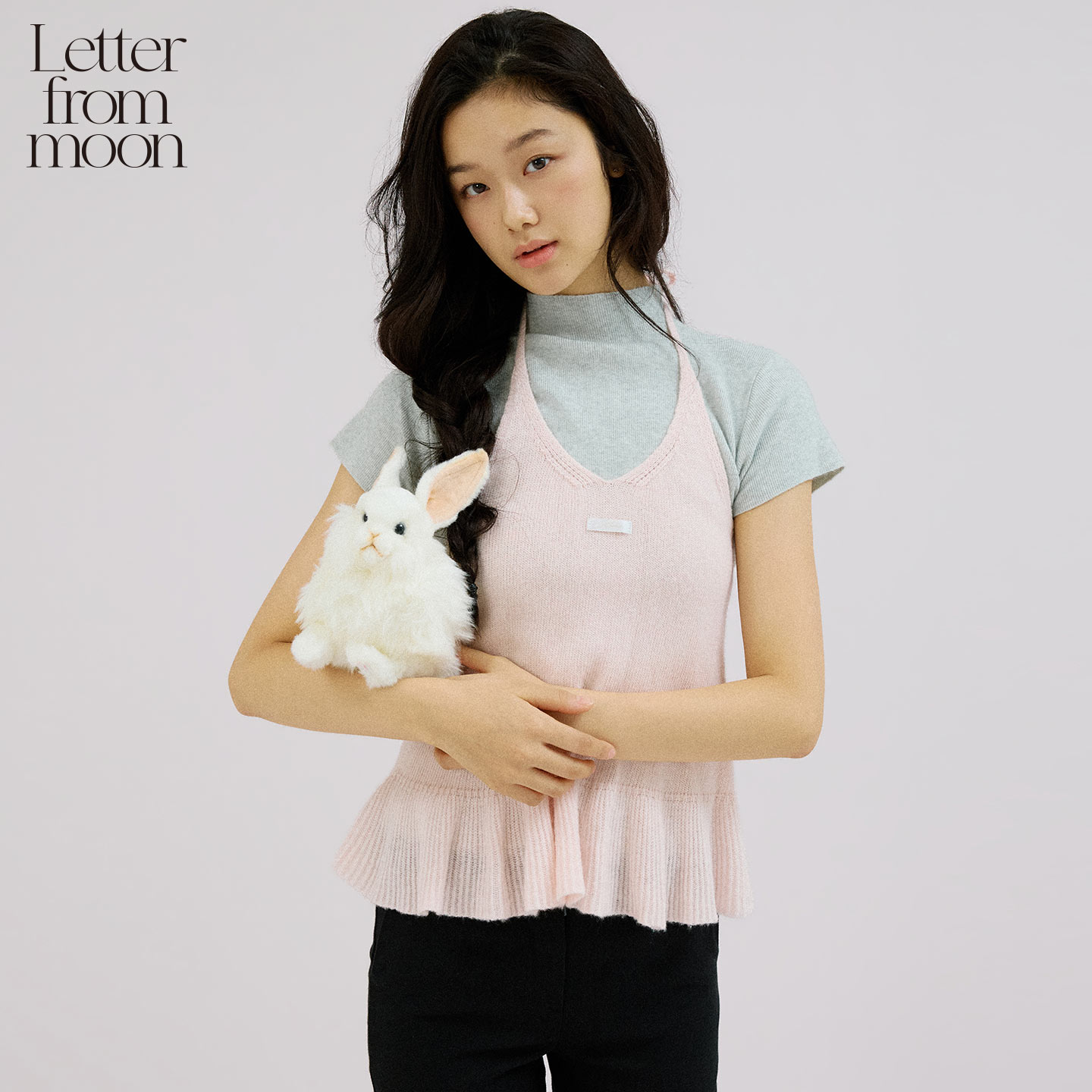 Letter from moon 系带挂脖荷叶边背心2026秋新款甜美风叠穿吊带