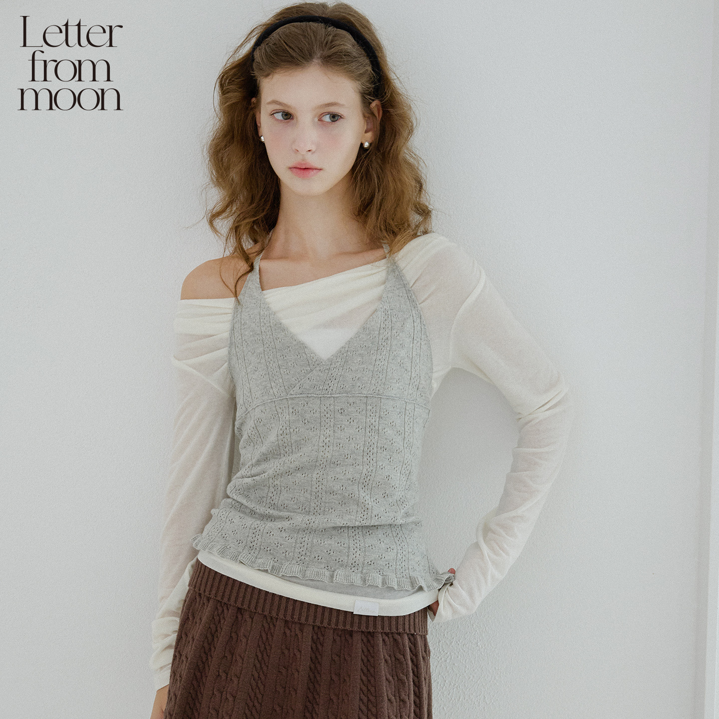 安宥真同款丨Letter from moon25秋款羊毛吊带背心针织衫保暖柔软