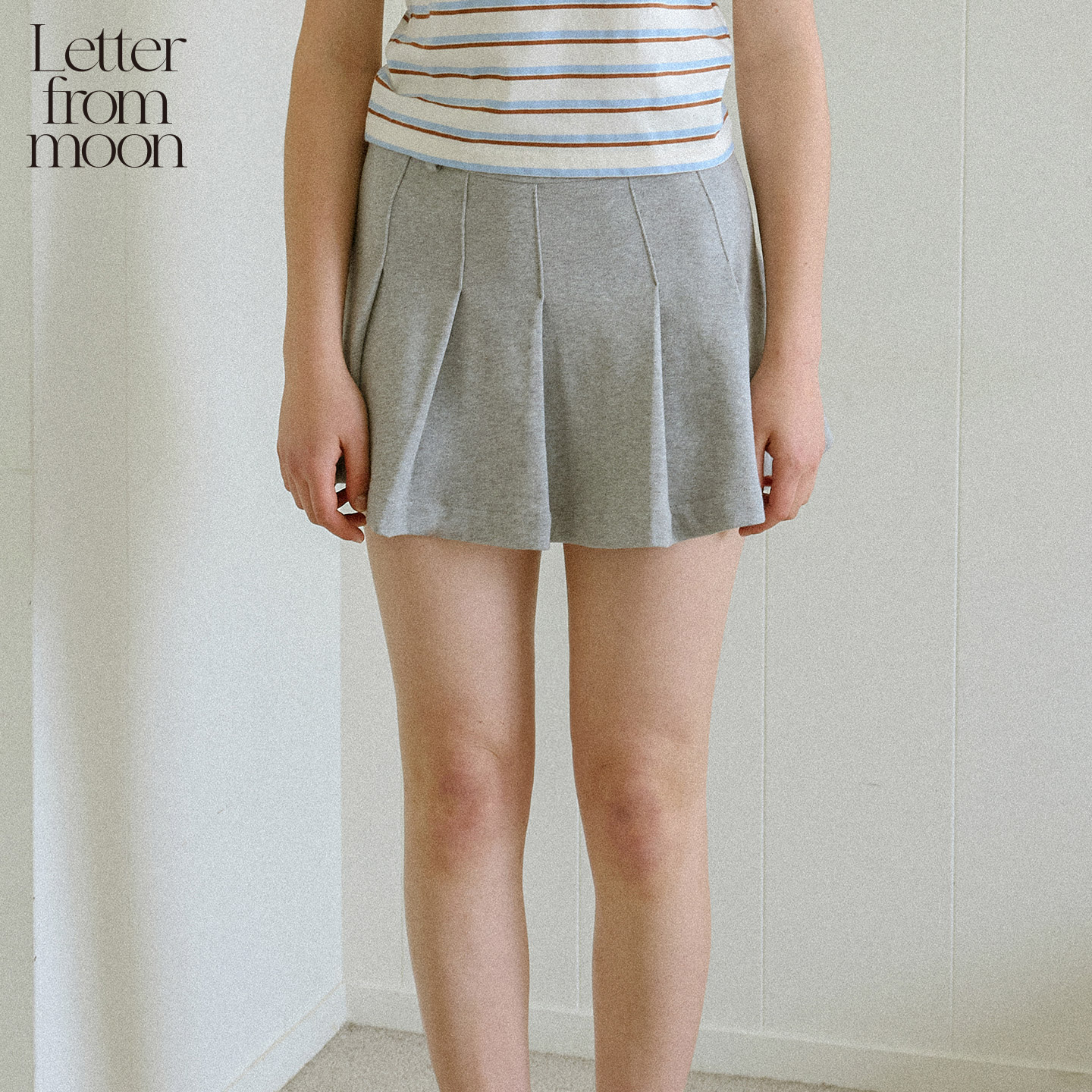 Letter from moon运动休闲风百褶裙2025夏季新款高腰简约半身裙